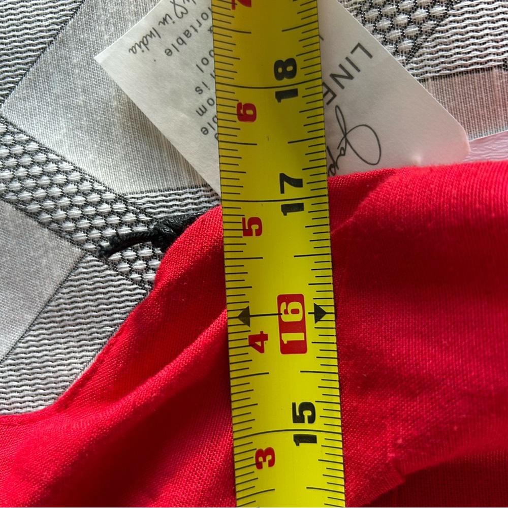 NWT Red linen blend square neck Sleeveless Dress XL - Picture 9 of 10
